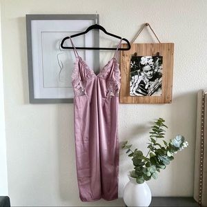 Wild Honey Mauve Satin Slip Dress